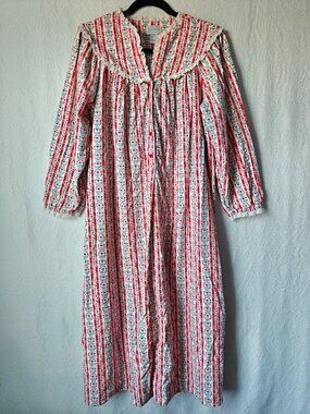 LANZ OF SALZBURG Tyrolean Flannel Nightgown Size L Storybook Cottagecore Folk S